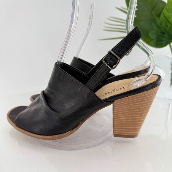 Paul Green Raquel Sandal Womens 10 Black Leather Open Toe Bootie Slingback - Picture 6 of 16